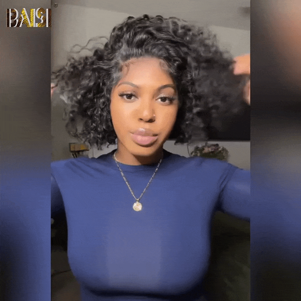 BAISI 13x4 lace frontal ondulado encaracolado 20 pouce Raw Hair 108€ ou 2 perucas bob 190€ Sem cola, fácil de usar em 100% cabelo humano verdadeiro, lace já cortada