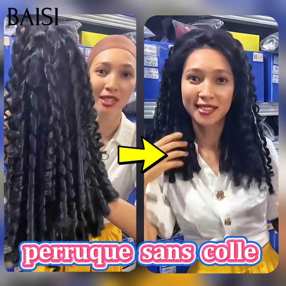 BAISI 13X4 lace perruque Bouclée TW 14 pouces 159€ haut de gamme avec les Baby Hair naturel sans colle Prêt-à-porter 100% vrais cheveux humains