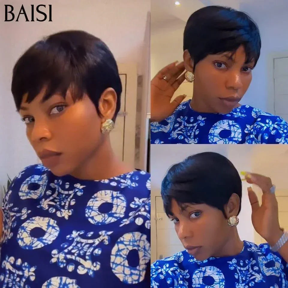 BAISI Grande Promo petite coupe fabriqué à la machine En 100% Cheveux Humains #026 FR38