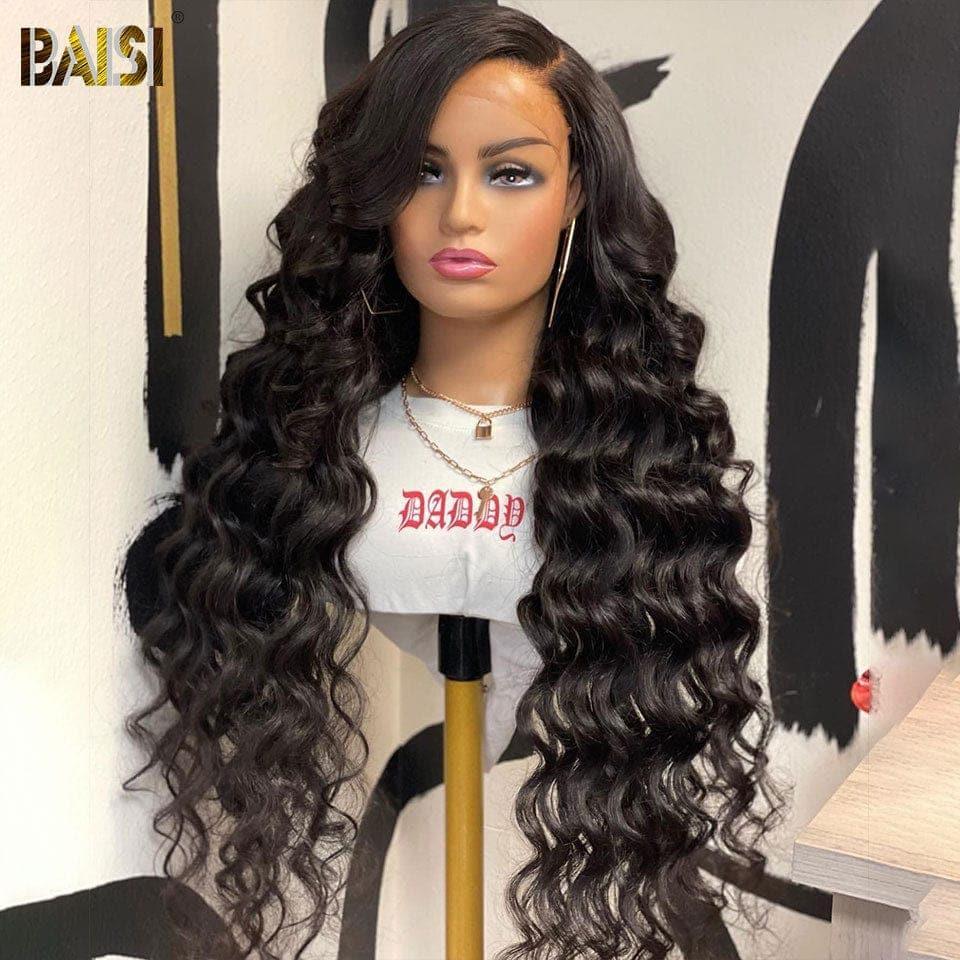 BAISI Perruque 13x4 Lace Front Perruques Curly wave 24 pouces 139€en 100% Cheveux Humains