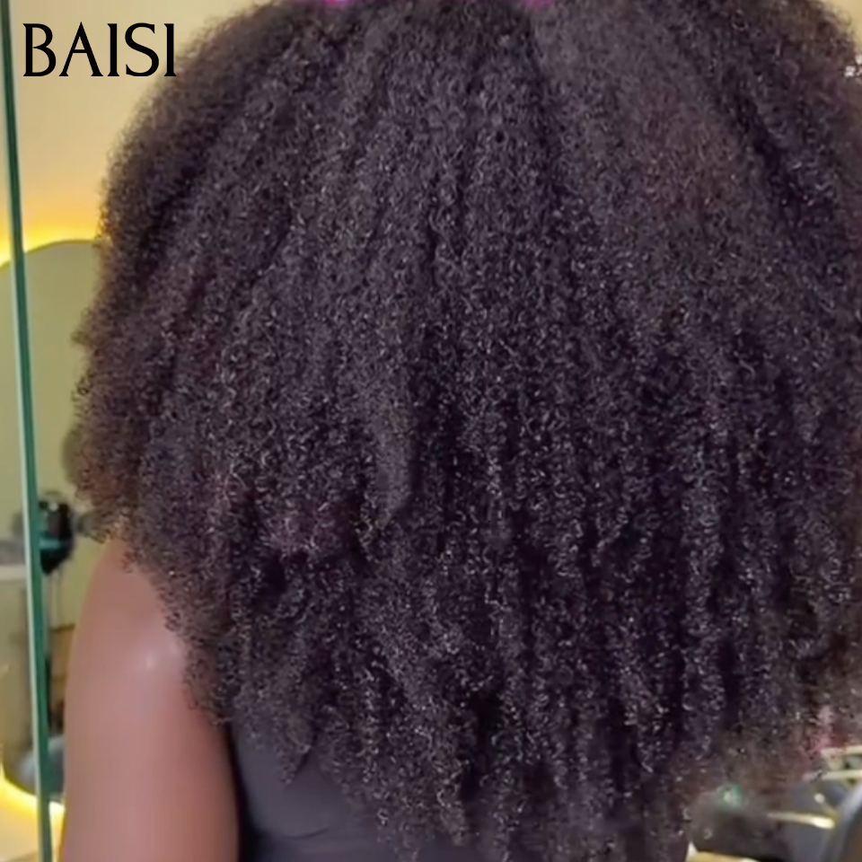 BAISI 4x4 Lace Perruque Afro Curly AK Spécial Beaucoup de Volume 400% Densité 18 Pouces 159€ Prix Imbattable Résultat Incroyablement Unique en 100% Cheveux Humains