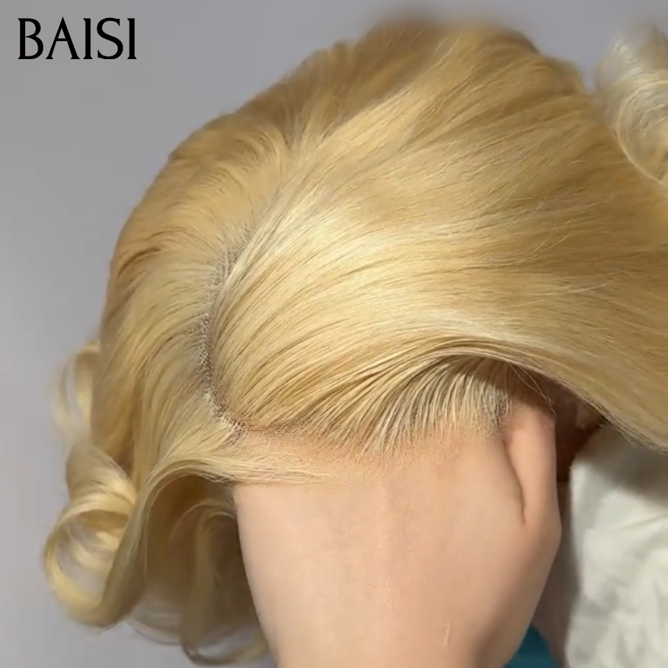 BAISI 13x4 Lace Perruque Blonde 613# Egg Wave 12Pouces 99€ Très Bonne Qualité Ou kinky Curly wave 99€ Topper cheveux partiel personnalisé en Couleur orange 350#( c'est pas une perruque entière ) en 100% cheveux humains