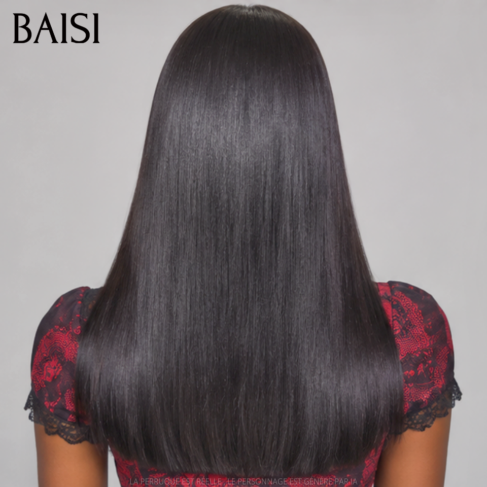 BAISI 2X6 Lace Perruque Bob Lisse 100% Vietnam Hair Couleur noir SDD Bone Straight Disponible en 12 et 14pouces Prix Pas Chèr en 100% Cheveux Humains