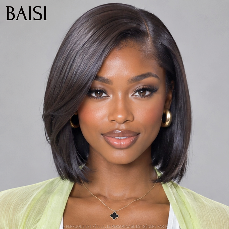 BAISI 2X6 lace closure perruque Lisse Haute Qualité NOIR Moitié prix 250% Densité SDD BONE Straight 100% Vietnam Hair en France