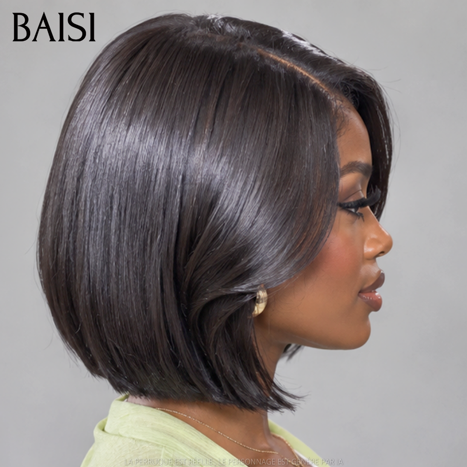 BAISI 2X6 lace closure perruque Lisse Haute Qualité NOIR Moitié prix 250% Densité SDD BONE Straight 100% Vietnam Hair en France