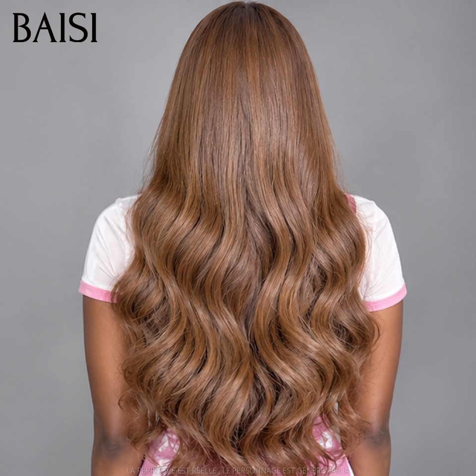 BAISI 13x4 Lace Frontal Perruque Body Wave Marron 30 Pouce Sans Colle Lace déjà couper Facile à Porter En 100% Cheveux Humains