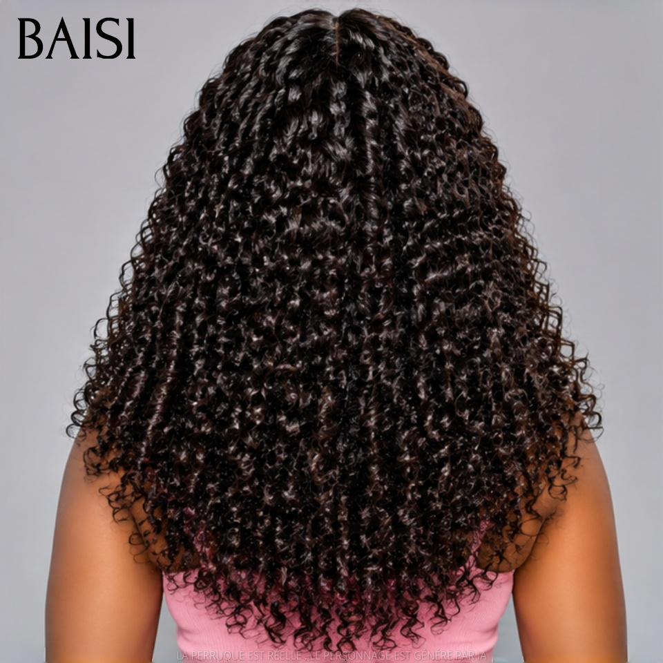 BAISI Perruque Bouclée Curly 14Pouces 129€ Ou 20Pouces 199€ Couleur Noir 1B# Très Bien Fournie 350% Densité Haut de Gamme 100% Vietnam Hair en 100% Cheveux Humains