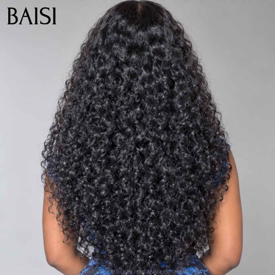 BAISI 13X4 HD lace frontal Perruque pour revendre long curly wave en NOIR Promo 99€ Invisible HD lace 100% Raw Hair en 100% vrais cheveux humains