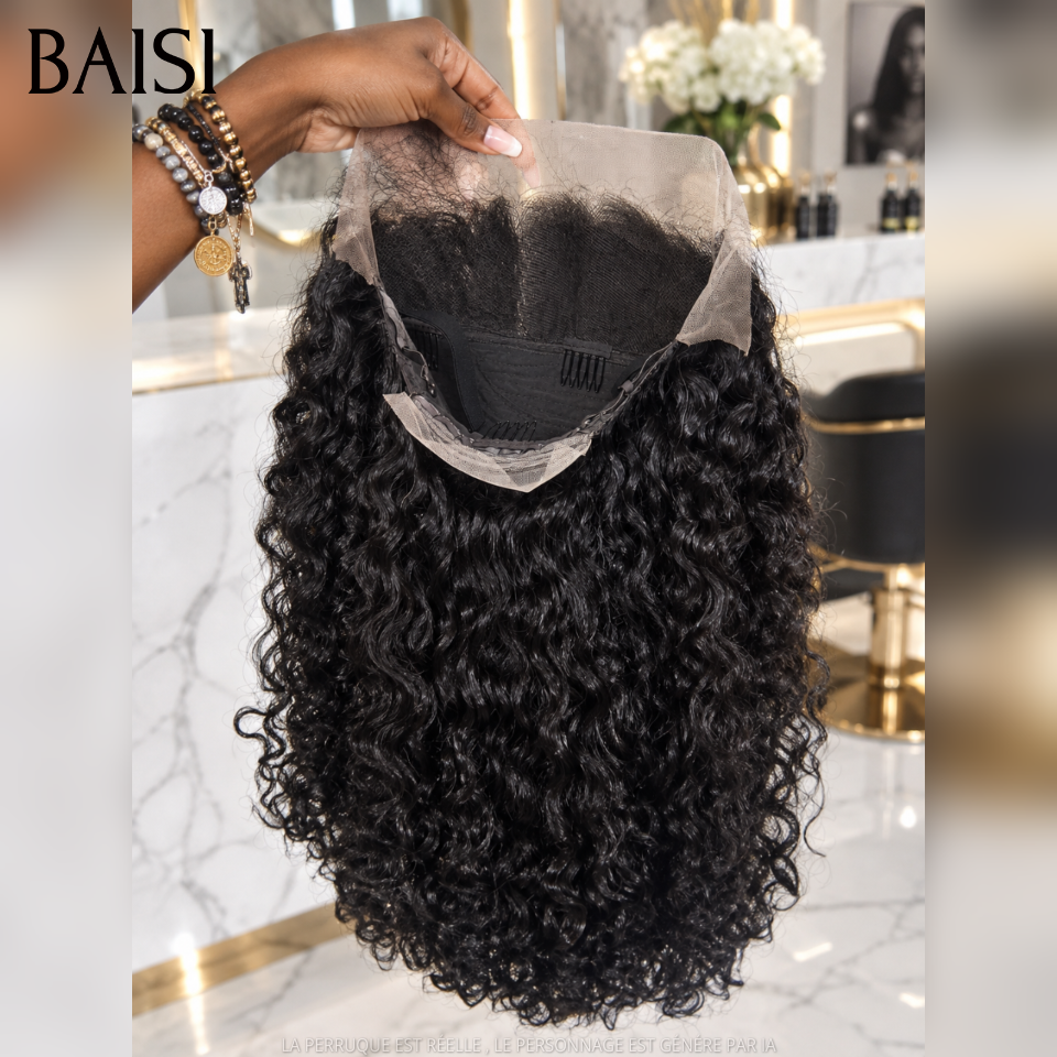 BAISI 13x4 Lace Perruque Curly Roma 18Pouces 145€ Couleur Noir 1B# 100% Satisfait ou Remboursé en 100% Vietnam Hair Qualité Au Top