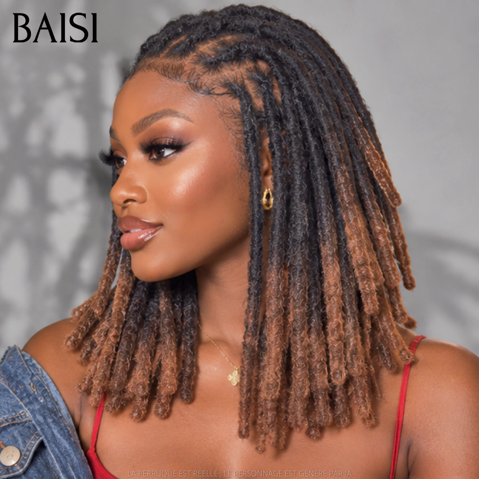 BAISI Full Lace Perruque DreadLocks Coiffée 189€ Couleur Noir et Marron #1BT4 A la Mode et Très Confortable en 100% Cheveux humains