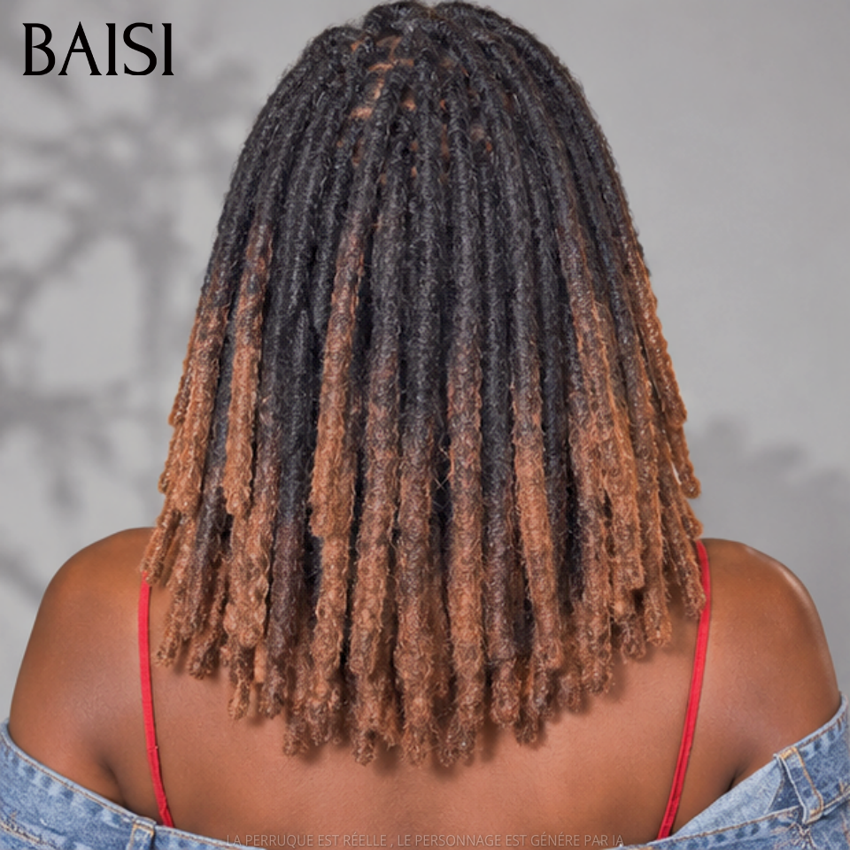 BAISI Full Lace Perruque DreadLocks Coiffée 189€ Couleur Noir et Marron #1BT4 A la Mode et Très Confortable en 100% Cheveux humains