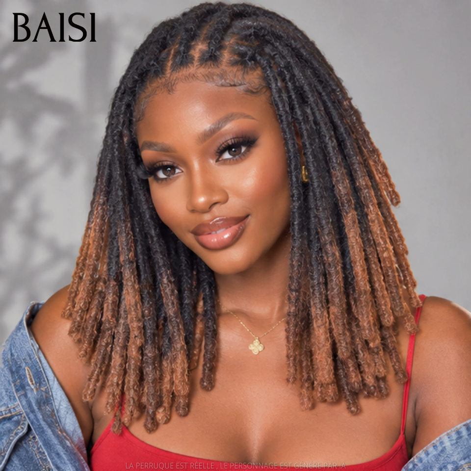 BAISI Full Lace Perruque DreadLocks Coiffée 189€ Couleur Noir et Marron #1BT4 A la Mode et Très Confortable en 100% Cheveux humains