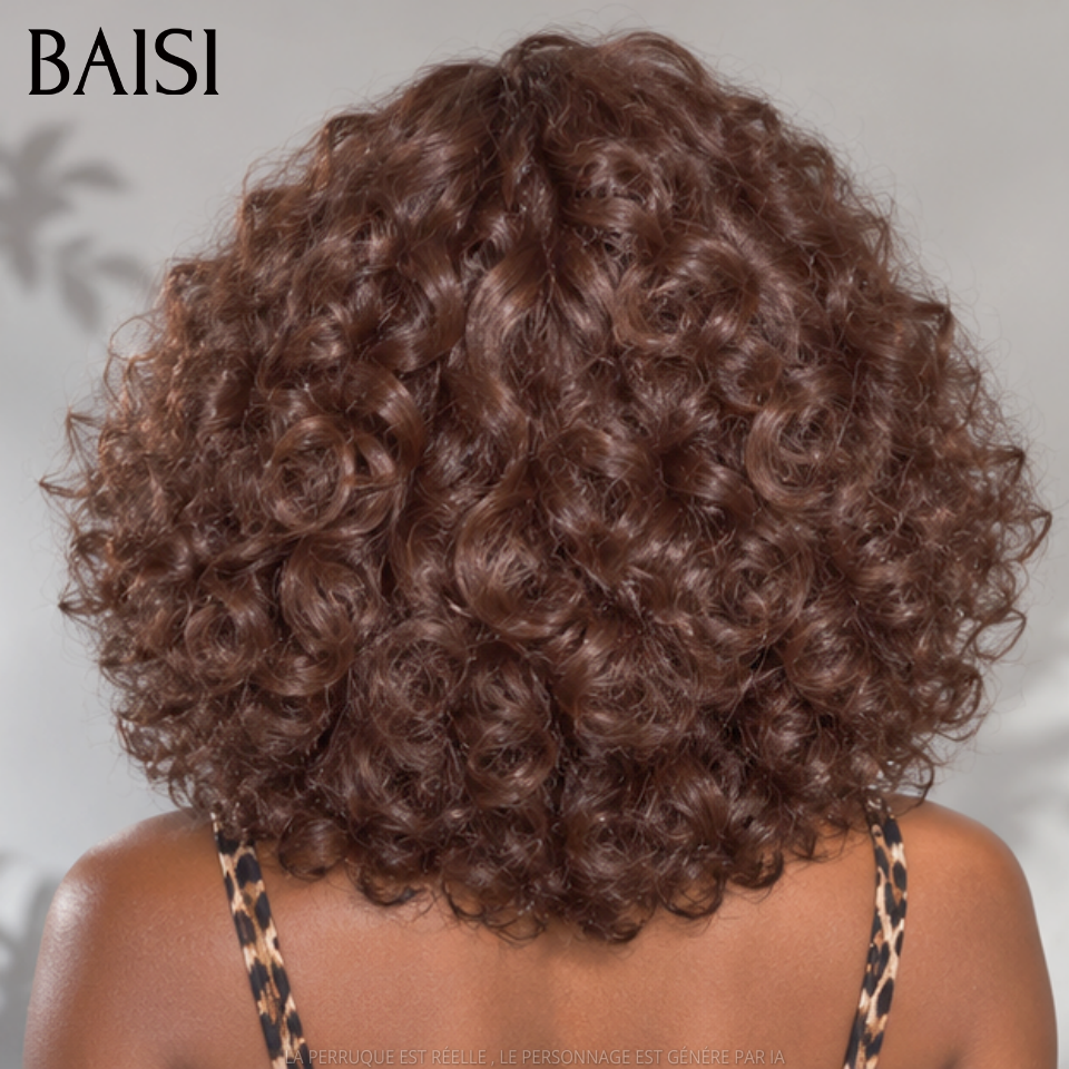 BAISI Perruque 100% Vietnam Hair Egg Wave 14Pouces 139€ Couleur Marron Châtain #4 Sans Colle Sans Lace Beaucoup de Volume 300% de Densité TOP Grade en 100% Cheveux humains