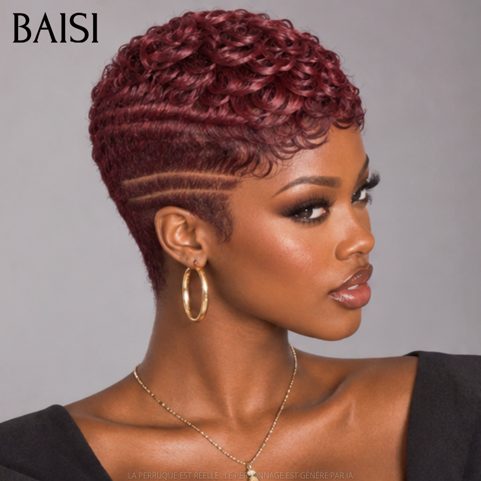 BAISI Peruca Curly Wave 14Polegadas 138€ ou 18Polegadas 198€ Cor Preto 1B# Muito Volume, Muito Boa Qualidade em 100% Cabelo humano