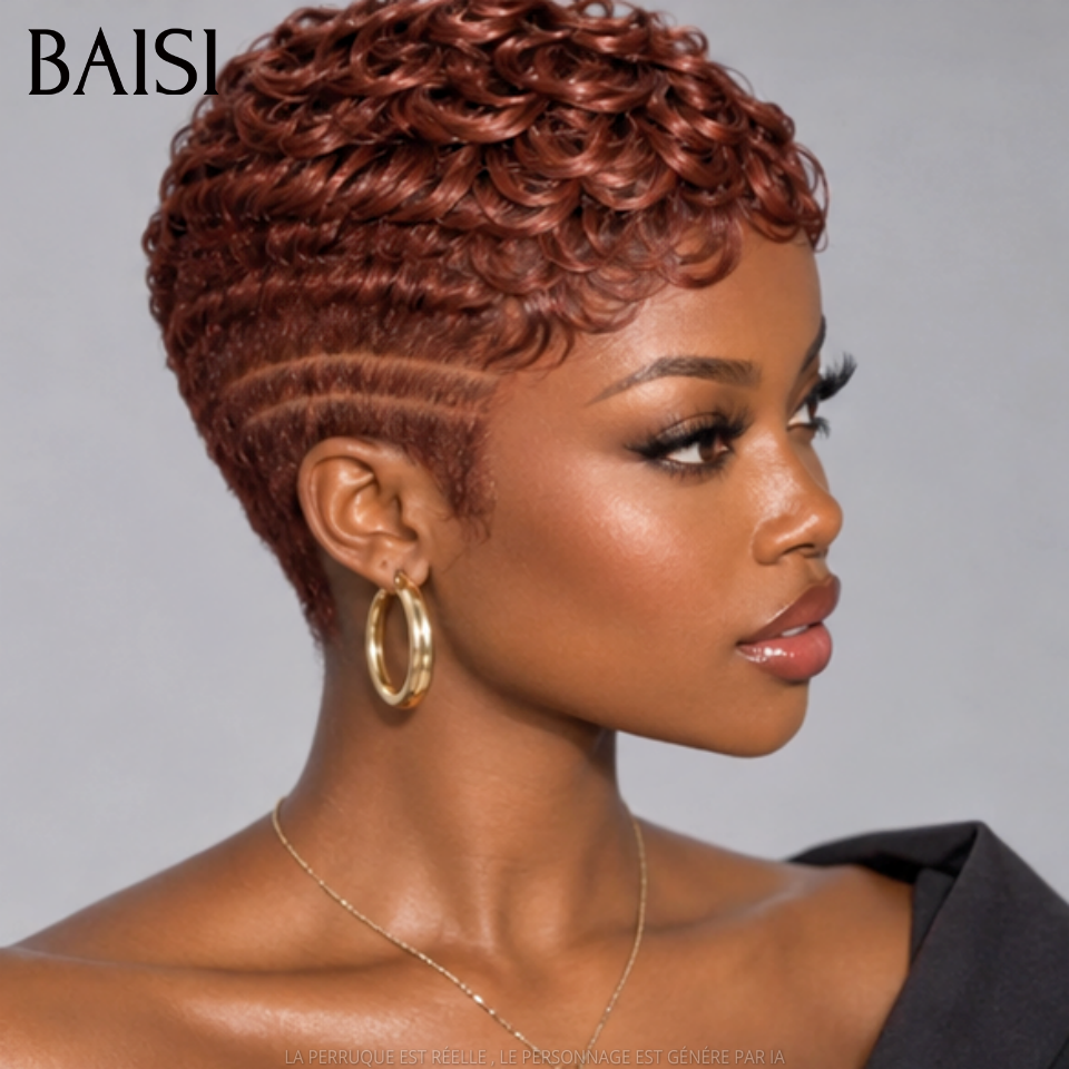 BAISI Full Lace Perruque Pixie Wave Courte Déjà Coiffée Disponible Pour Toutes Couleurs A partir de 159€ La Bombe Trop Magnifique en 100% Cheveux humains