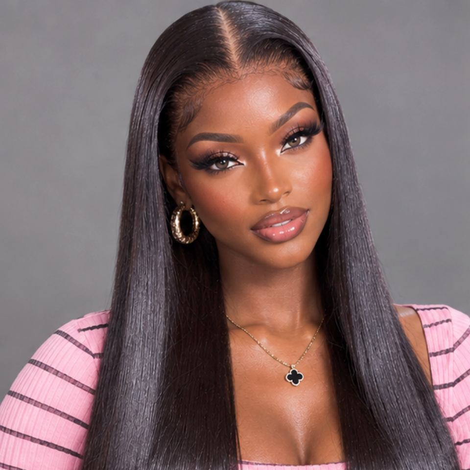 BAISI 13*4 HD Frontal Lace Perruque Lisse Ou Body Wave Noir Disponible à Partir de 20Pouces Très Classe en 100% En Cheveux Humains