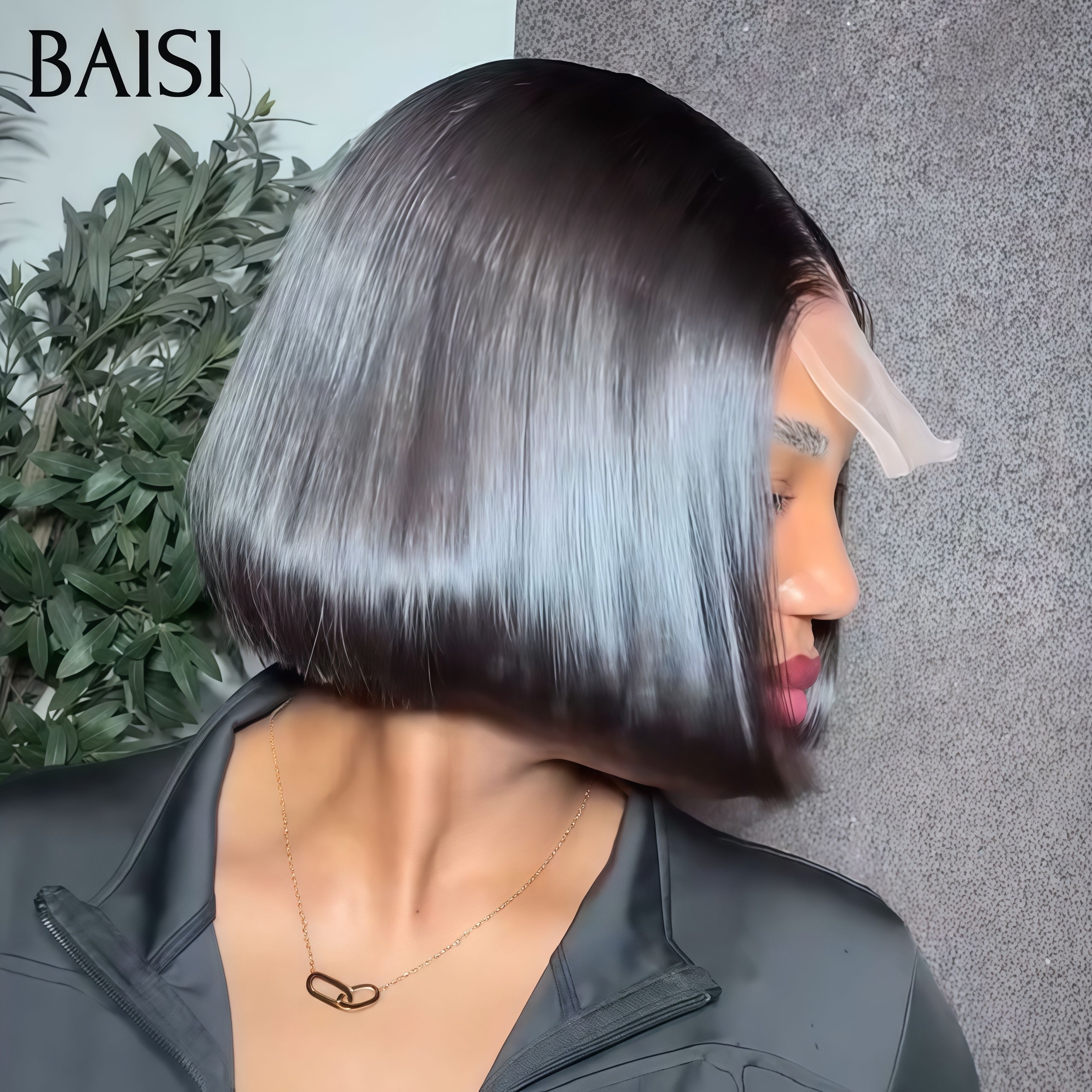 BAISI 2x6 Lace Perruque Bob lisse 100% Vietnam Hair Noir 8 Pouces SDD Bone Straight Lace Transparente ou Lace HD Très Haute Qualité en 100% Cheveux Humains