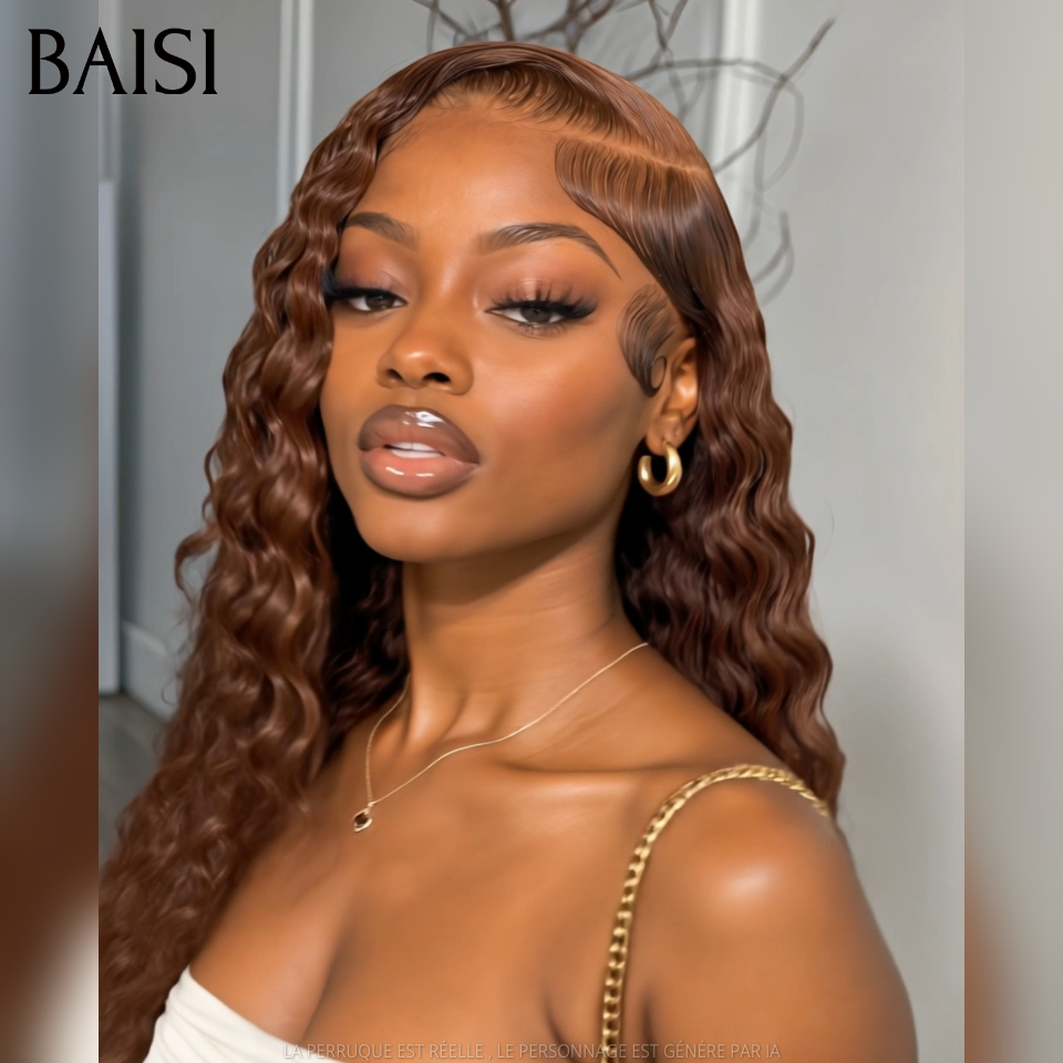 BAISI 13x4 Lace Perruque Romance Curl Couleur Marron 4# 18Pouces 147€ Classique Pour Femme Epannouie en 100% Cheveux humains ACE