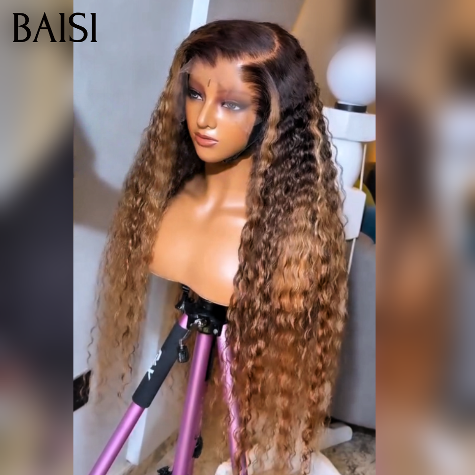 BAISI 2 Perruques Noir 1B# et Mixte 4/27# 20pouces ou 30pouces pour revendre Bonne Densité en 100% vrais cheveux humains