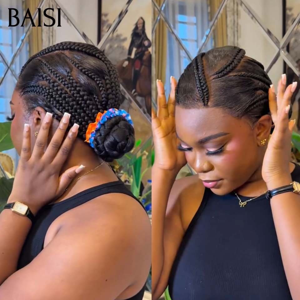 BAISI Perruques avec Coiffure 179€ déjà faites natte full lace 100% comme indiqué sur la photo en cheveux humains
