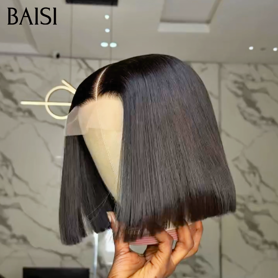 BAISI 2X6 lace Lot 4 Perruques BOB 100% Vietnam Hair 8 Pouces 299€ Ou Perruque Bob Lisse Couleur Noir et Marron 1B/4# Très Bonne Qualité