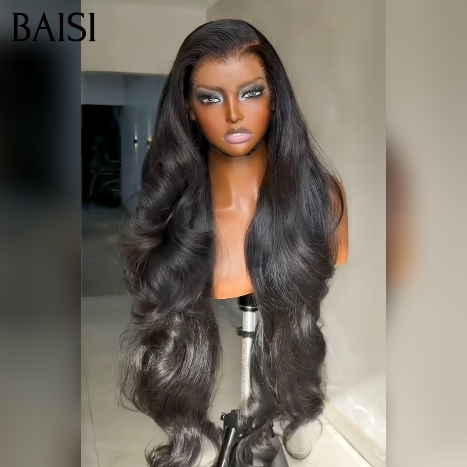 BAISI 2 Perruques pour revendre 200€ 13X4 Body wave et Lisse 22 et 24 pouces couleur NOIR 200% densité en 100% vrais cheveux humains