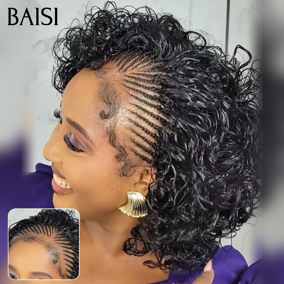 BAISI Full Lace Perruque Contre Chaleur avec Natte Coiffure Deja Faite 169€ Seulement 100% Identique A la Photo en 100% en cheveux humains