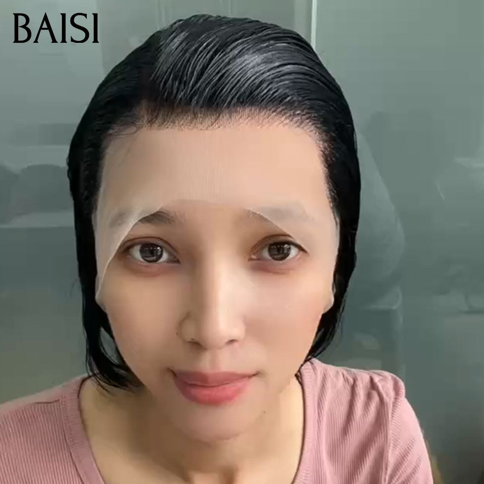 BAISI 13x4 Lace Quatre (4) Perruques Pixie Courte Différentes Couleurs Personnalisée Noir Marron Dorée ou Miel En 100% Cheveux Humains