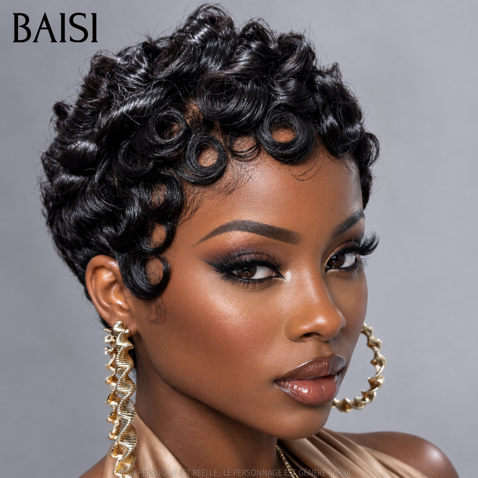 BAISI 6 perruques en gros 339€ ( qualité+quantité ) ou 6 Perruques 4X4 noir 24 pouce pour revendre 799€ en 100% vrais cheveux humains