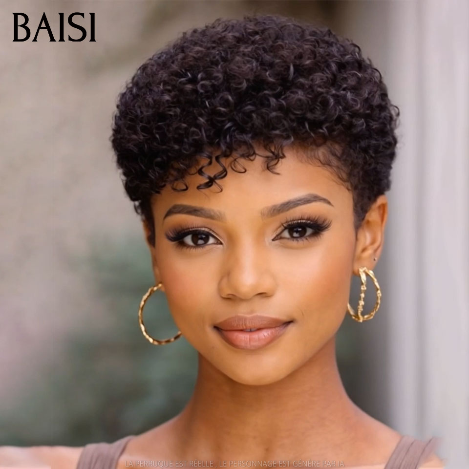 BAISI 2 Bonne Qualité 139€ pixie curl ou curly wave 12 pouce ou Bouclée Egg Wave 65€ Moitié Prix en couleur Marron Mixte Miel En 100% Cheveux Humains