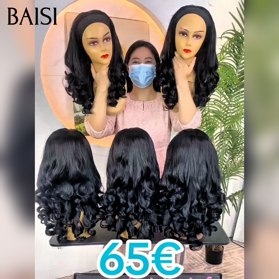 Perruque bandeau promotion 65€ egg wave Fabriquée A La Machine sans Colle blended human hair