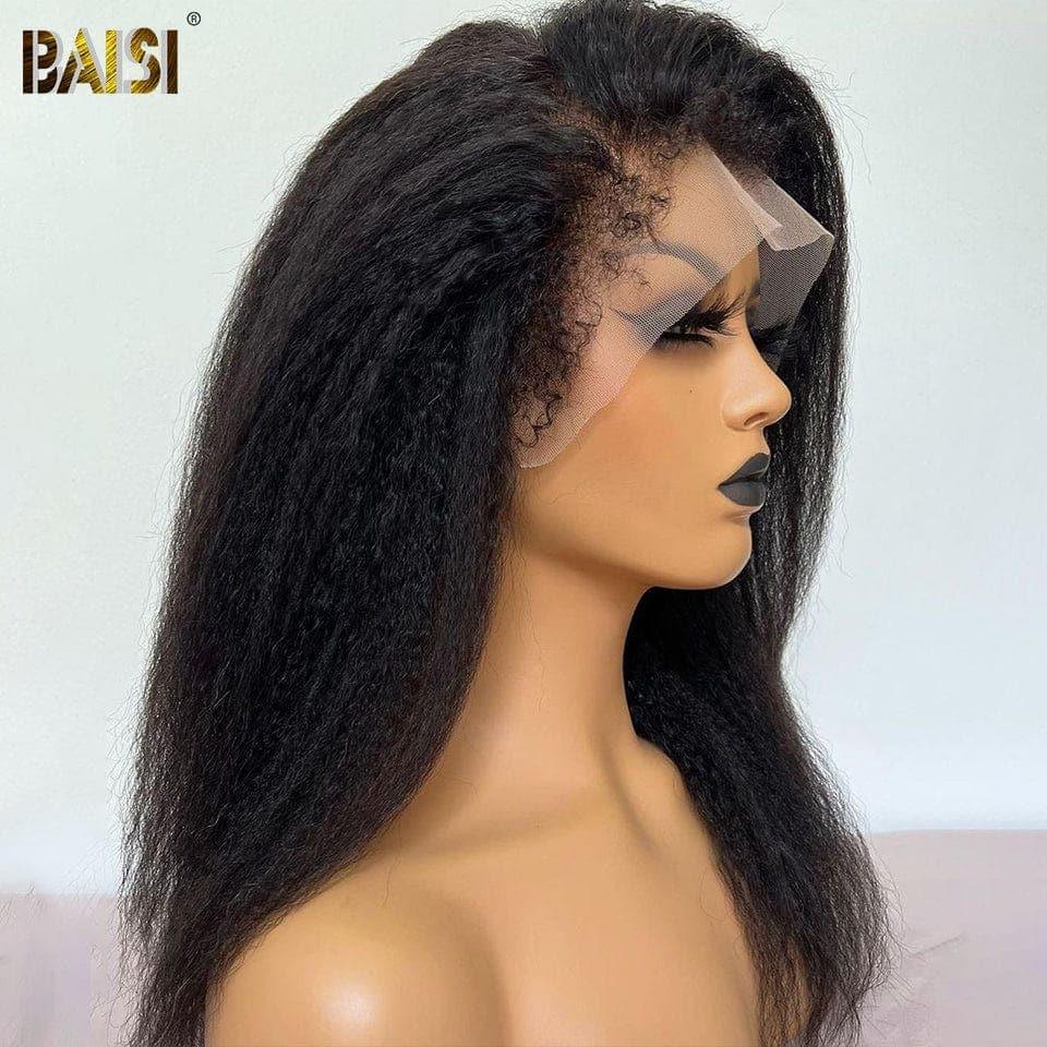 BAISI Acquista almeno 2 parrucche al prezzo di fabbrica fornitore 13X4 HD lace frontal parrucca kinky liscia di alta qualità con Baby Hair naturale in 100% capelli umani veri acquista 2 pezzi e approfitta del prezzo basso (non serve codice)