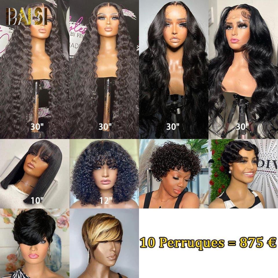 BAISI vendita lampo 10 parrucche in 100% capelli veri umani 875 euro (nessun codice necessario)