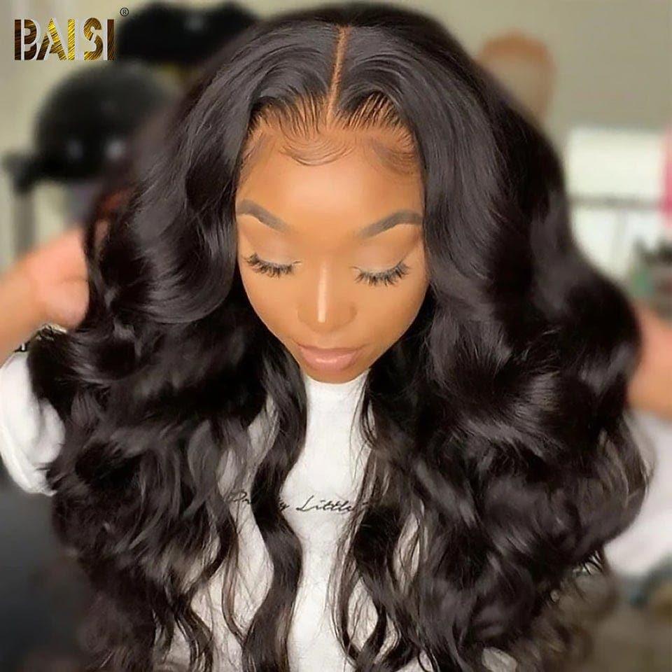 BAISI HD Lace Frontal Perruque Body Wave en Cheveux Humains Avec Les Baby Hair Trop Naturelle