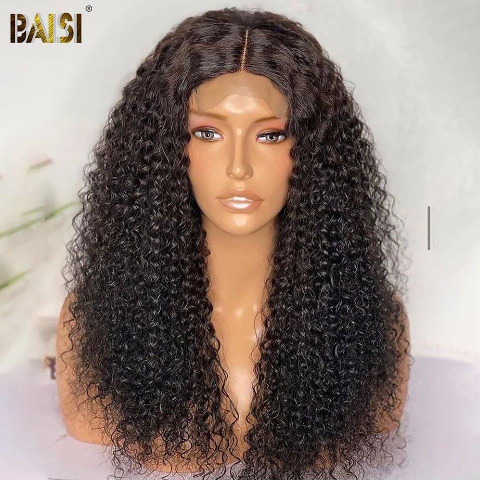BAISI 4x4 Closure Perruque Kinky Curly Bouclée Frisée en 100% Cheveux Humains en Cheveux Indians Brésiliens De Bonne Qualité