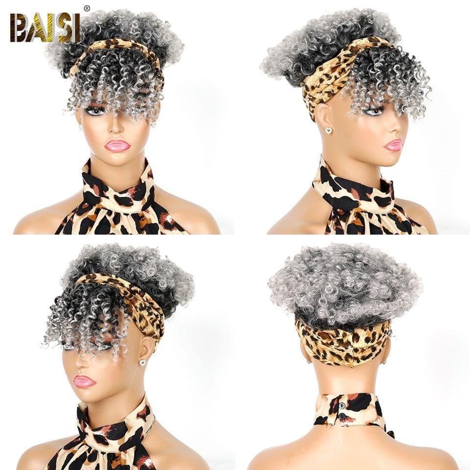 BAISI Perruque Bandeau Synthétique Kinky Curly En Couleur