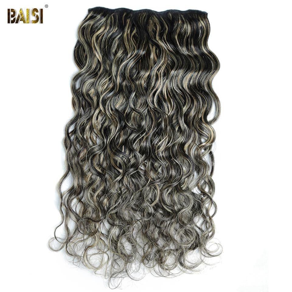 BAISI Extensões de clip T1B#4-#27 Body Wave em 100% cabelo humano 8 peças e 120 g por lote