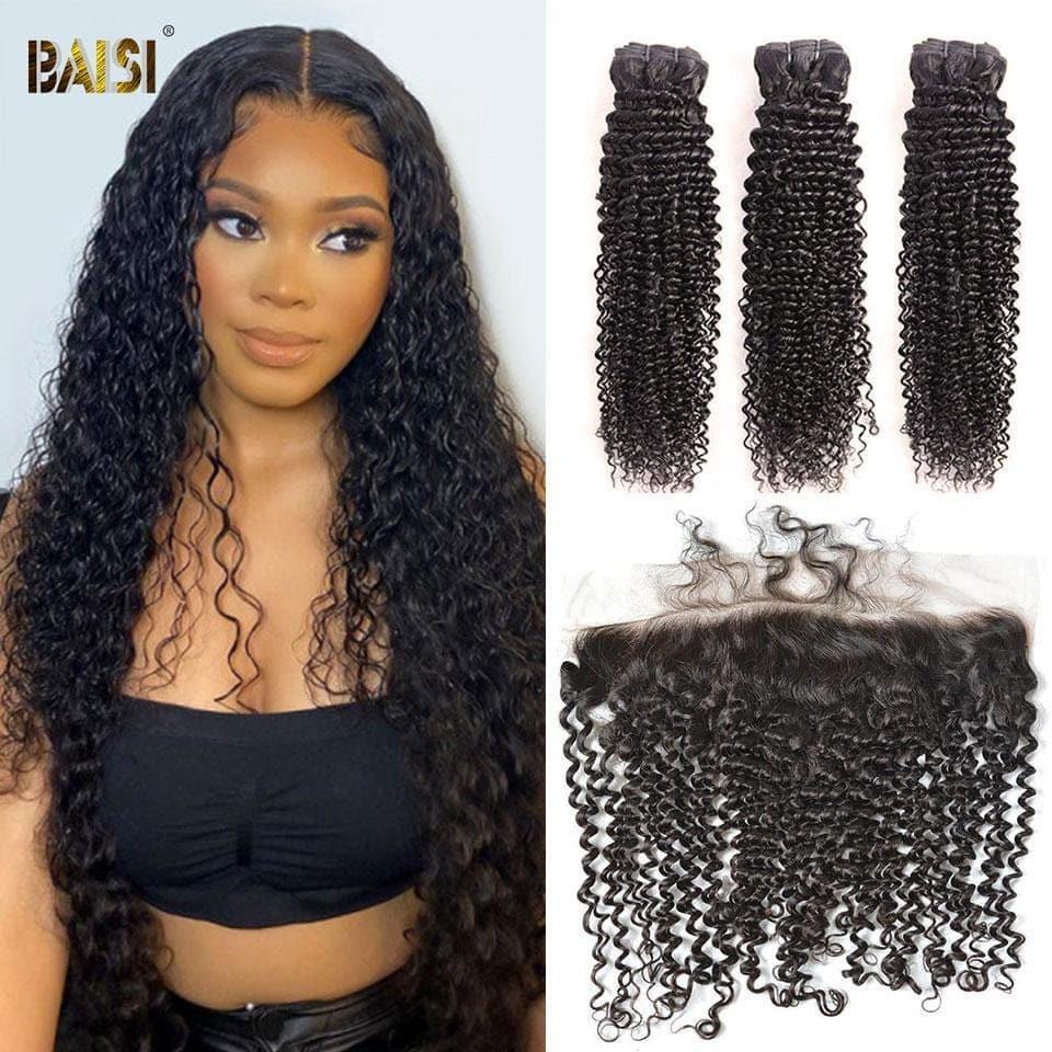 BAISI 10A Tissage Avec Closure/Frontal En Grand Solde Curly