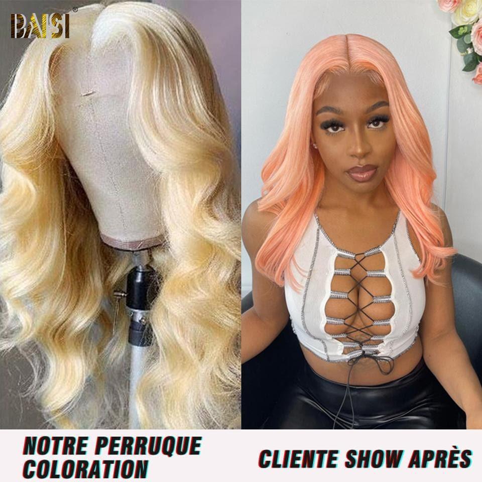 BAISI Perruque Top Modèle Perruque Blonde Body Wave avec Lace Frontal 18 pouces