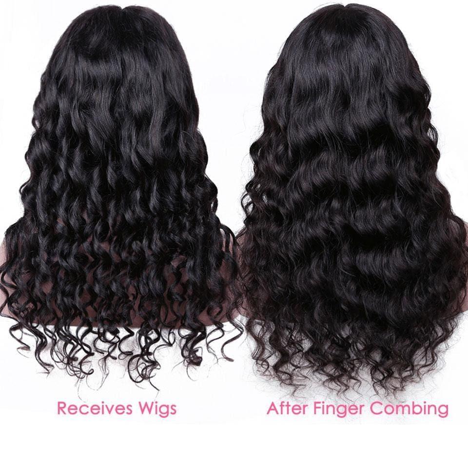 BAISI 12A 13x4 Frontal Lace Perruque Bouclée Natural Wave En 100% Cheveux Humains