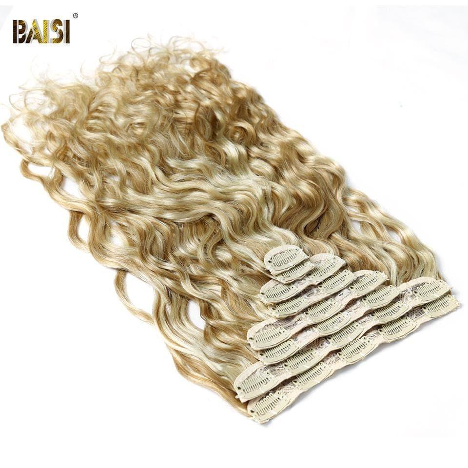 BAISI Extensions À Clips P#8-#613 Body Wave En 100% Cheveux Humains 8 Pièces et 120G Par Lot