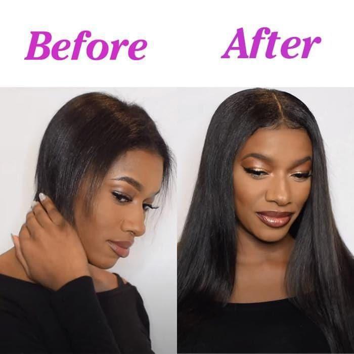 BAISI Extensions À Clips Lisse En 100% Cheveux Humains 8 Pièces et 120G Par Lot