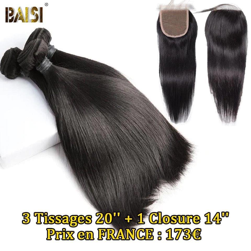 BAISI 10A Tissage Avec Closure/Frontal En Grand Solde Lisse