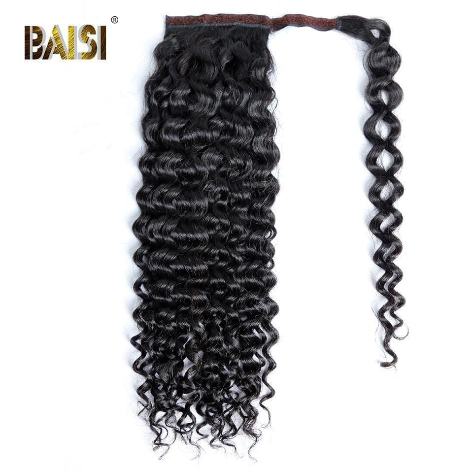 BAISI Queue De Cheval Water Wave En 100% Cheveux Naturels