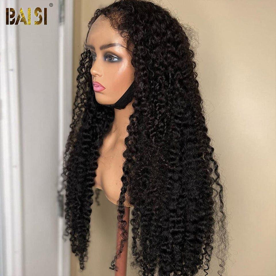 BAISI peruca frontal lace HD 13x4 Kinky Curly premium com baby hair natural em 100% cabelo humano verdadeiro