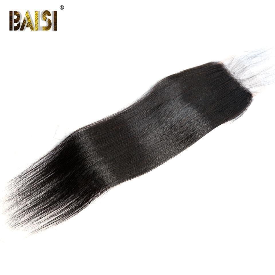 BAISI 4x4 Lace Closure Lisse Avec Les Petits Noeuds Blanchits