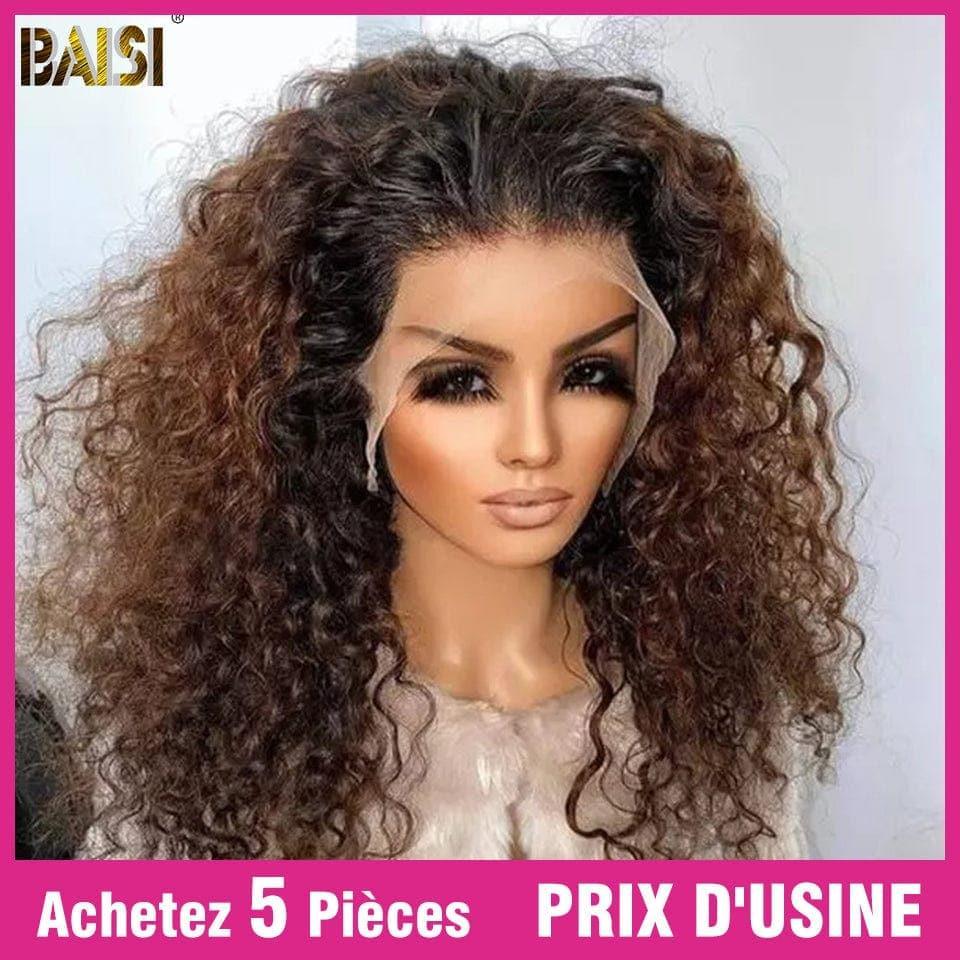 BAISI Acquista almeno 2 parrucche al prezzo di fabbrica fornitore 13x4 Frontal Lace Parrucca Deep Wave Marrone Chiaro in 100% Capelli Umani (Nessun Codice Necessario)