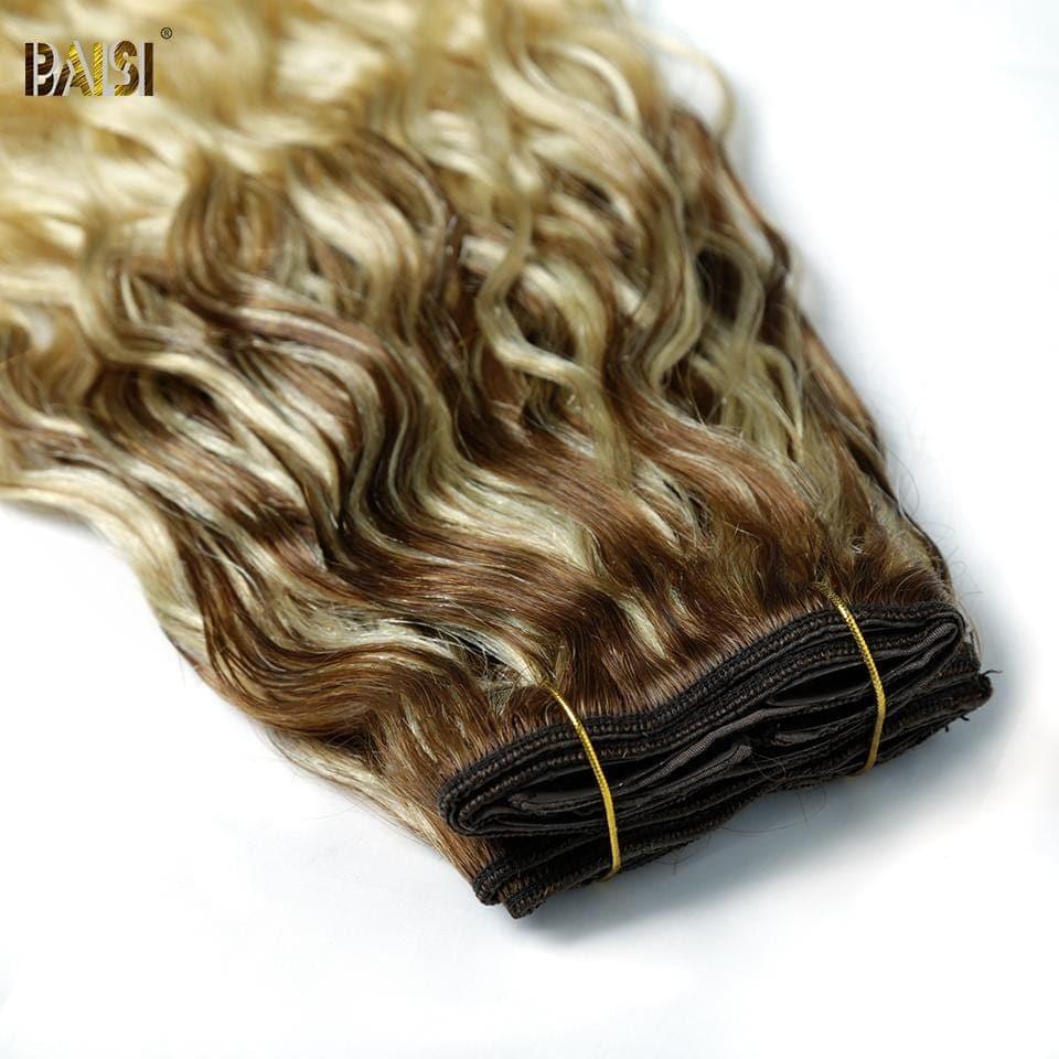 BAISI Extensions À Clips F-T#6-#613 Body Wave En 100% Cheveux Humains 8 Pièces et 120G Par Lot