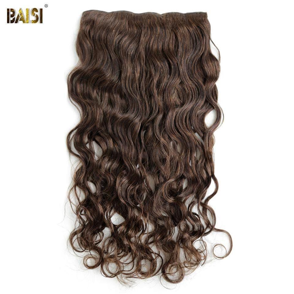 BAISI Extensions À Clips #4 Body Wave En 100% Cheveux Humains 8 Pièces et 120G Par Lot
