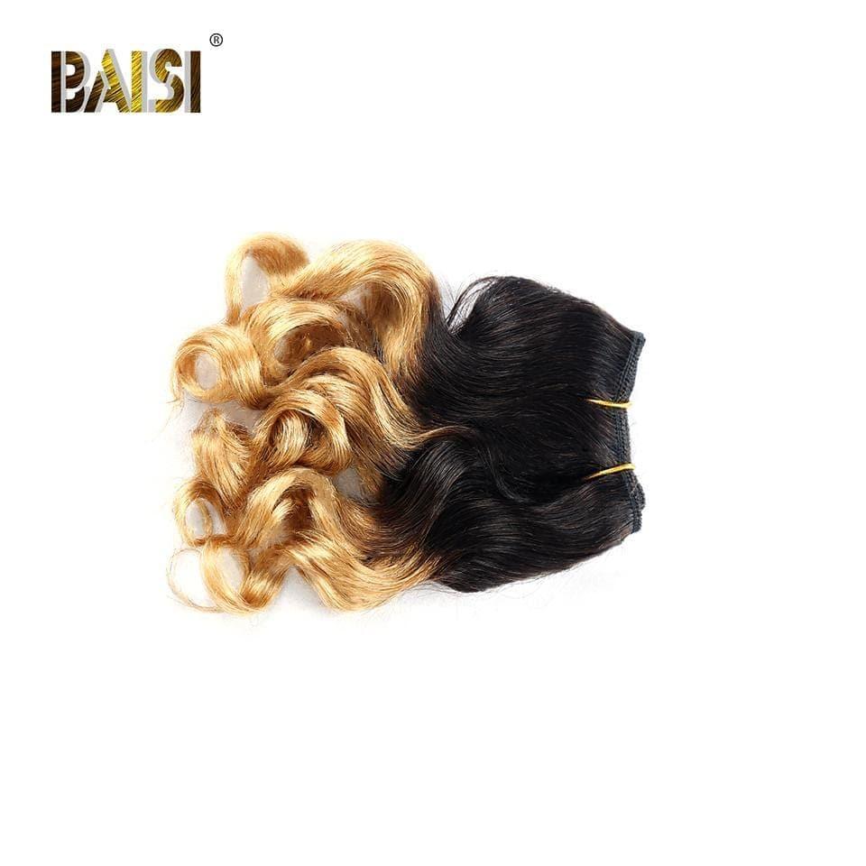BAISI 8A Tissage Brésilien Cheveux Vierges Bouclé Noir 1B#30 1B#27 Water Wave 8-12 pouces